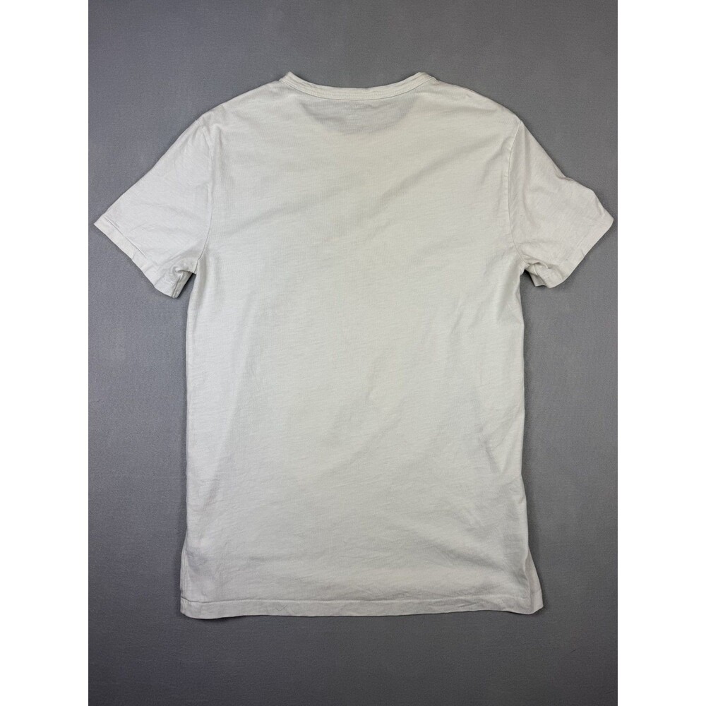 Polo Ralph Lauren Women's M Distressed American Flag Graphic T-Shirt Cream USA - Picture 4 of 8